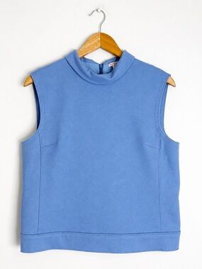 Frances Valentine Colette Top Size M Blue Wool Blend Sleeveless $328 Retail